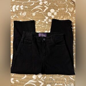 NYDJ Not Your Daughters Jeans Capri‎ Women’s 4, Black, Button Accent